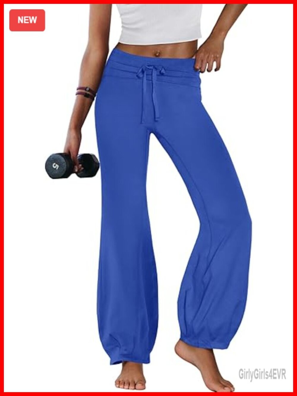 Fold Over Yoga Pants Wide Leg Leggings Workout Athletic Pants Drawstring Gym